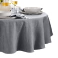 thumbnail image 2 of Elrene Home Fashions Continental Solid Texture Water and Stain Resistant Tablecloth, Gray, 70" Round, 2 of 4