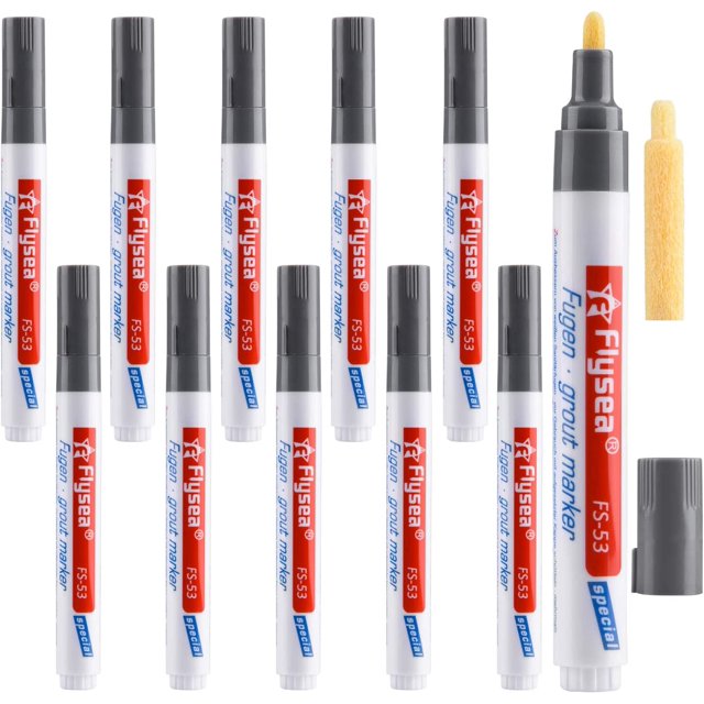 12 Pcs Stylo à Joints, Stylo de Restauration de Joints, Marqueur de Réparation de Joints avec Pointe de Remplacement pour Réparation de Carrelage Mur Sol