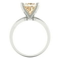thumbnail image 4 of 2.5 ct Princess Cut Natural Morganite Solitaire 18K White Gold Womens Engagement Ring, 4 of 5
