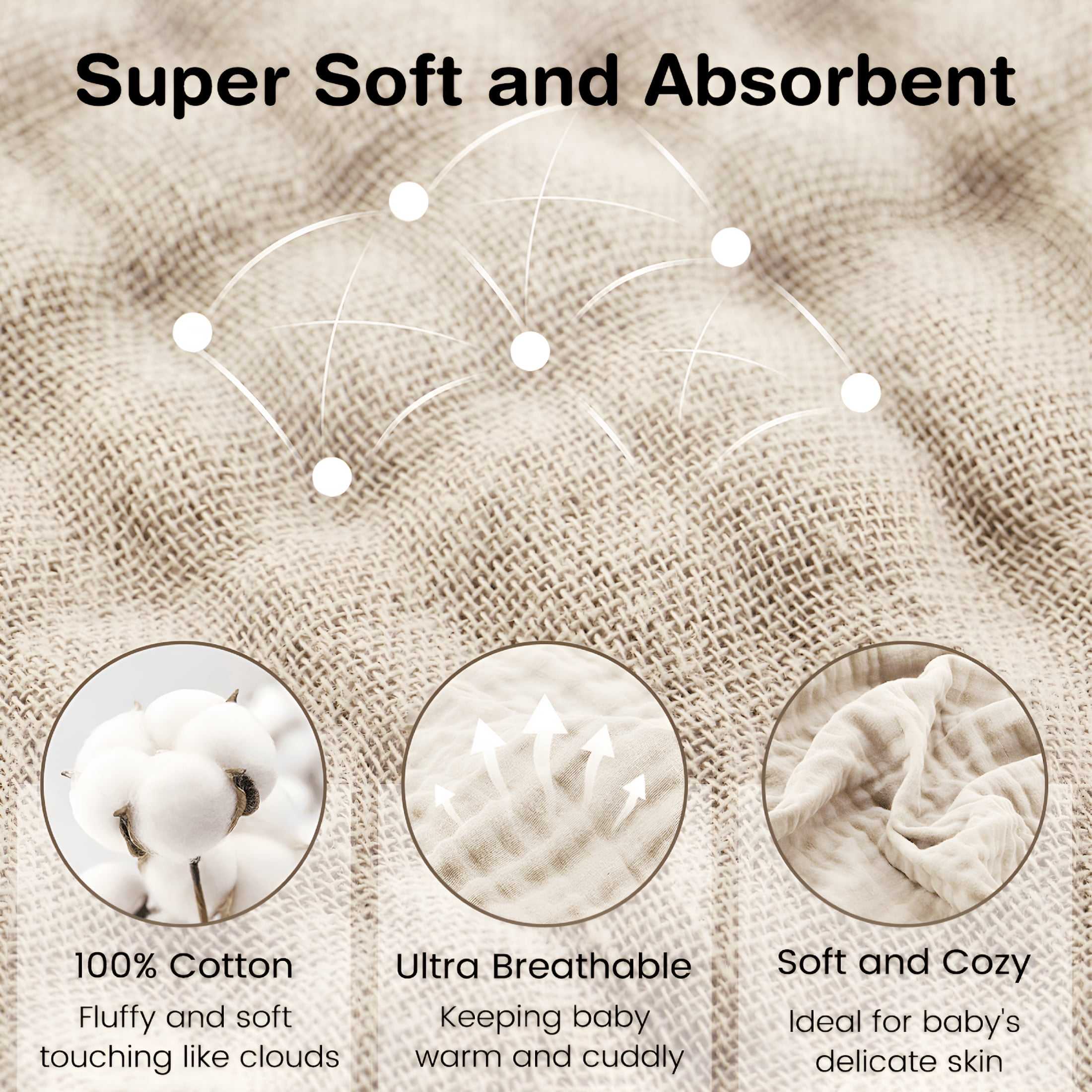 AUQ 2026 New 2 Pack Muslin Hooded Baby Towels,100% Cotton Towel Baby Bath Towel with Hood for Babies,Infant,Toddler and Kids,Large Size 32×32 Inch,Highly Absorbent and Essential for Newborn Care