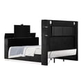 thumbnail image 3 of Modern Queen Bed With Fireplace In Headboard & Tv Stand Dark Color Elegant Heatless, 3 of 4