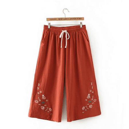 

Xerarch Capri Pants Women s Summer Thin Cool Cotton Pajamas Have Side Pockets To Wear Sunscreen Home Pants Seven Point Straight Casual Pants