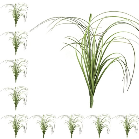 MesaSe 10Pcs/Set Realistic Artificial Grass Exquisite Vivid Plastic Delicate Simulation Grass for Home Autumn Green