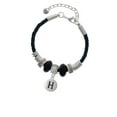 thumbnail image 2 of Delight Jewelry Silvertone Capital Letter - H - Pebble Disc - Niece Celtic Knot Leather Bead Bracelet, 7"+2" Extender, 2 of 4