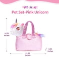 thumbnail image 3 of Nice Choice Unicorn Plush Reversible Sequin Pet Carrier Handbag,Sparkle Soft Stuffed Animal Carrier Toy Purse for Little Girls(Pink Unicorn), 3 of 7