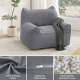 thumbnail image 4 of Lusimo Bean Bag Chair for Adults Teens, 3FT Lazy Memory Foam Bean Bag Sofa for Bedrooms, Cat-Ear Design Couch with Corduroy Washable Cover, Lounge Chairs with Pocket for Gaming, Reading, Gray, 4 of 11