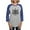 Heather/Blue, variant on - Psi Upsilon Black And White Crest Long Sleeve T Shirt - Womens Baseball Tee