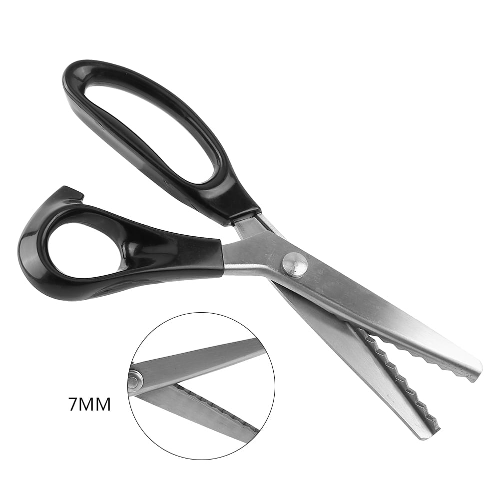 Tebru 3 5 7mm Fabric Decor Edge Pinking Shears Scissors Clipper Large Scallop Cut