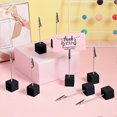 thumbnail image 4 of 20 Pieces Cube Base Memo Clip Holder with Alligator Clip Wood Base Table Number Holder Cube Base Place Card Holder, 4 of 5