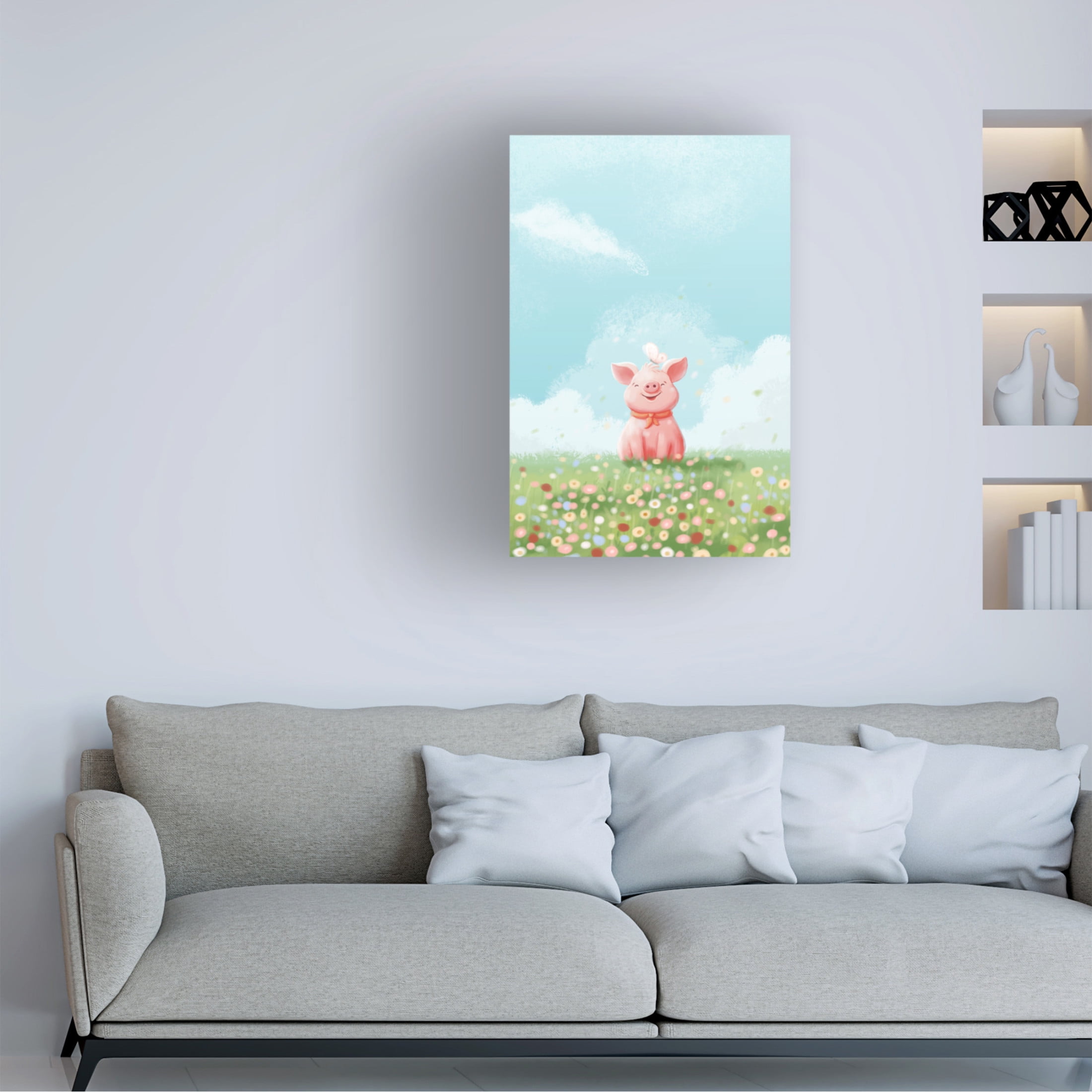 Trademark Fine Art Xuan Thai  Cute Pig Canvas Wall Art