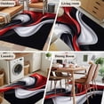thumbnail image 6 of Abstract Water Ripple Area&nbsp;Rug 3x5ft Red Black White Stitching Non-Slip&nbsp;Washable Square&nbsp;Rugs Soft Felt Indoor Floor Mat for Bedroom Kitchen Living Room Bathroom, 6 of 9