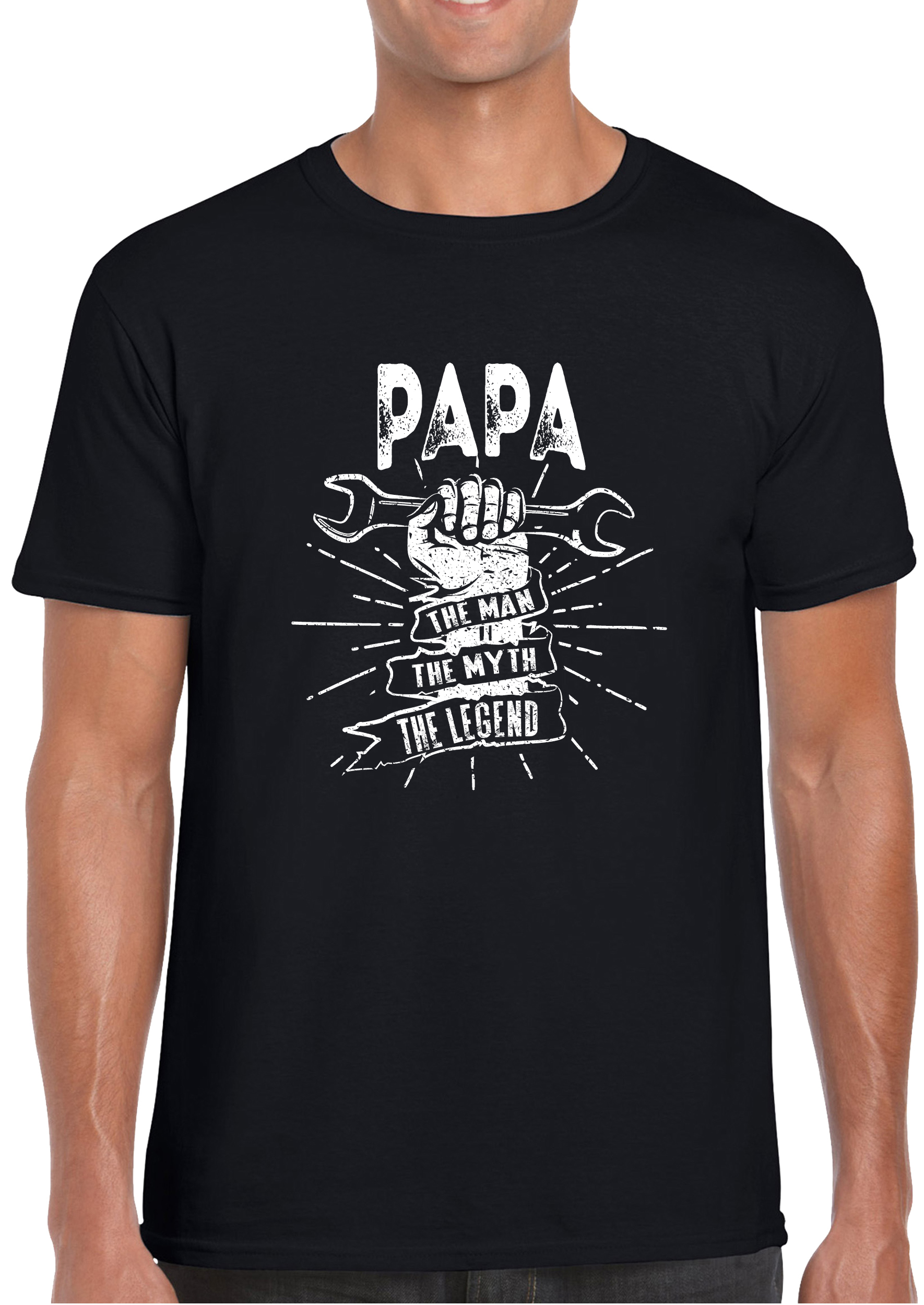 Texas Tees, Papa Man Myth Legend Shirt, Papa Tshirts for Men, Papa, Man Myth Legend - Black - image 1 of 2