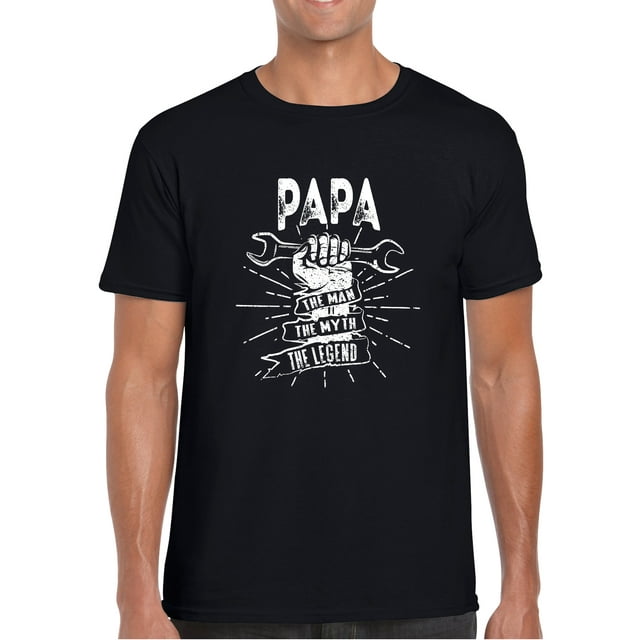 Texas Tees, Papa Man Myth Legend Shirt, Papa Tshirts for Men, Papa, Man Myth Legend - Black