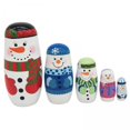 thumbnail image 1 of 2x 5 Piezas de Anidamiento de Matryoshka Rusas Santa Claus de Hombre de Nieve Juguetes de Educación Temprana Pintadas a perfke muñeca rusa de anidación, 1 of 9