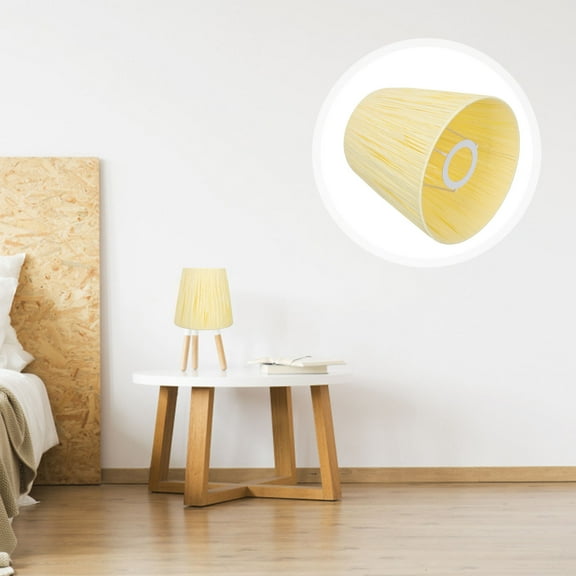 unbranded Rafia Lampshade Small Table Replacement Shades for Floor Pendant Light Lampshades Yellow