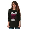 thumbnail image 3 of What I Look In Guys Border Collie Dog Women's Long Sleeve T Shirt Brisco Brands M, 3 of 6