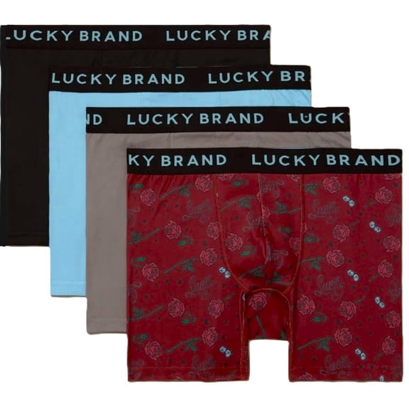 LUCKY BRAND BOXER X4 - 263 RED ROSE - LARGE - MEN BRIEF UNDERWEAR PACK P580