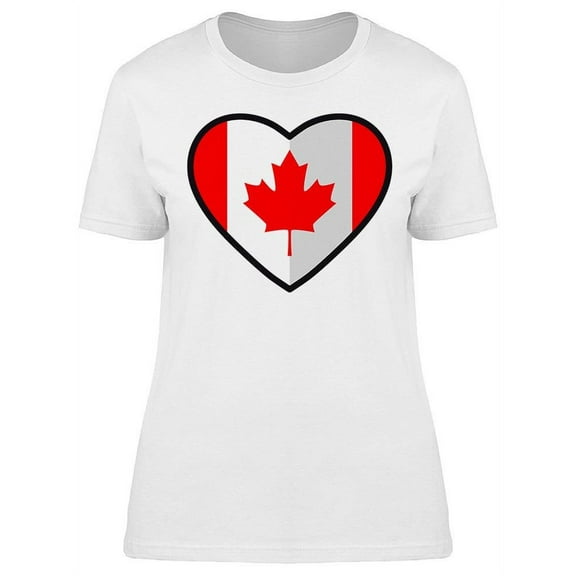 Canada Heart Flag T-Shirt Women -Image by Shutterstock, Female Medium