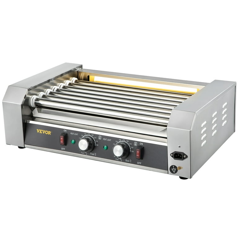 BENTISM Electric 12 Hot Dog 5 Roller Grill Cooker Machine Backsplash &  Shelf 750W