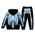 thumbnail image 5 of RUTAYY Boys Halloween 2 Piece Outfit Long Sleeve Hoodie and Sweatpants Skeleton Print with Pockets Casual Holiday Wear Black, 5 of 5