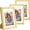 Gold, variant on 5x7 Picture Frame Set of 3, Display Pictures 4x6 with Mat or 5x7 without Mat for Wall Mounting or Tabletop, Picture Frames for Wall Decor, Engineered Wood, Gold