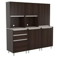 thumbnail image 4 of Inval Ambrossia 3-Piece 8-Shelf Laminate Kitchen Cabinet 71"W, Espresso/Grey, 4 of 11