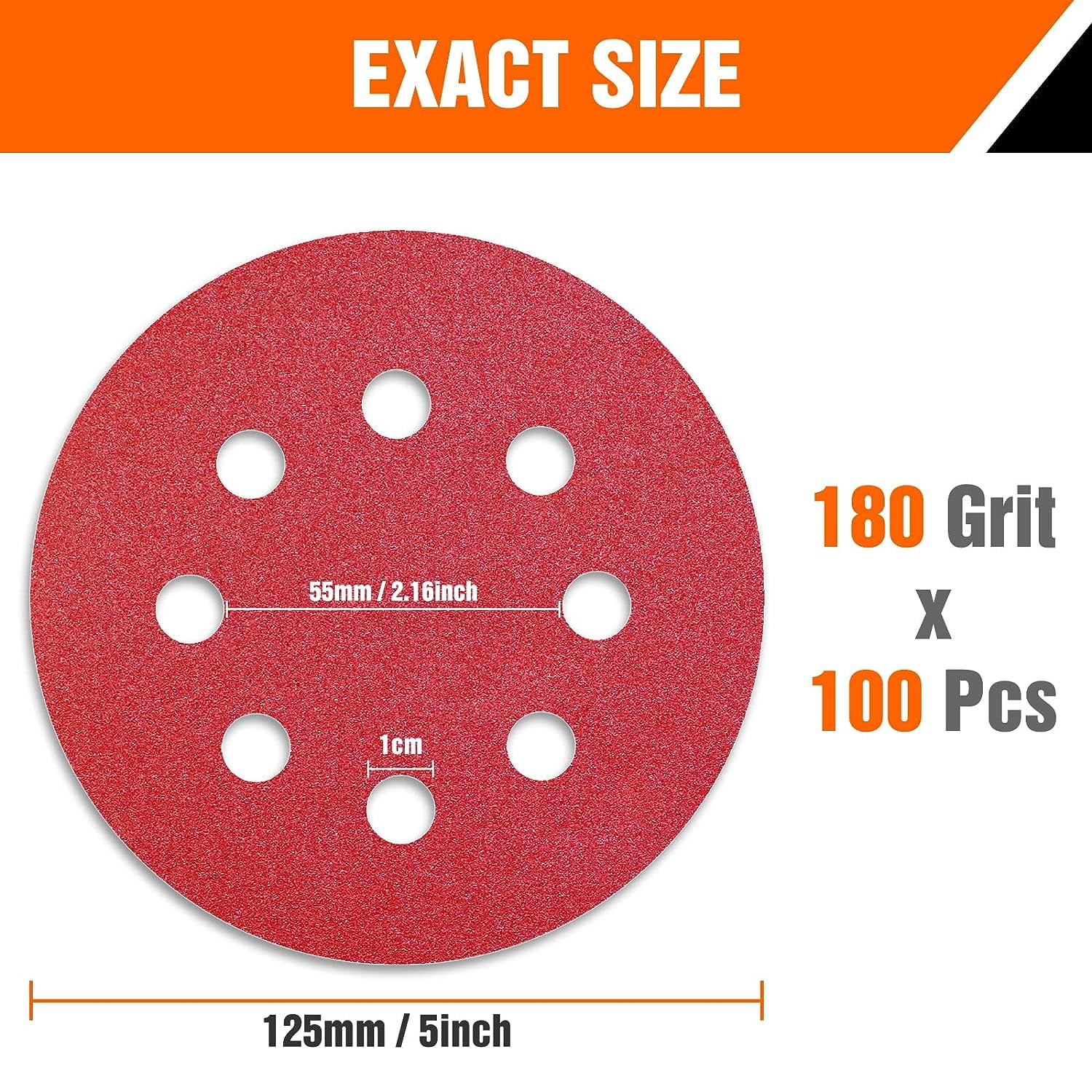 125mm sanding discs 180 on sale grit