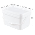 thumbnail image 2 of Leendines 2.5 Gallon 4 Pack Small Rectangular Pail Bucket with Lid, White Plastic Paint Pails, 2 of 4