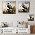 thumbnail image 4 of Designart "Coastal Black Pelican Scene" Animals Framed Wall Art - Black Pelican Bedroom Framed Canvas Wall Art, 4 of 6