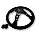 thumbnail image 5 of 350mm Suede Steering Wheel + Short Hub Adapter for 83-04 Ford Mustang / 89-92 Ford Ranger, 5 of 7