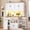 White, variant on Farmhouse Pantry Cabinet, Tall Kitchen Pantry Storage Cabinet with Power Outlets & Microwave Stand, 47.3" Wide Large Kitchen Cabinet with Drawer, Storage Cart & 3 Door Shelves for Dining Room, Grey
