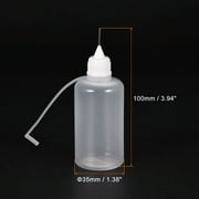 Uxcell Needle Tip Bottle Precision Plastic Applicator 50ml with White Cap, 10 Count