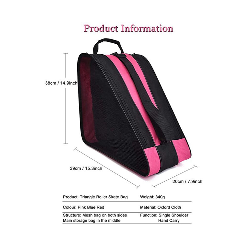 Roller Skate Bags, Oxford Cloth Ice Skates Storage Bag with Adjustable Shoulder Strap, Figure Skating Shoes Carry Bags Roller Container, Roller Skate Accessories
