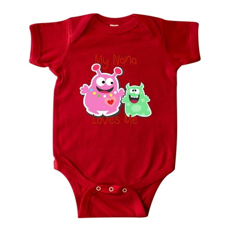 

Inktastic My Nana Loves Me Monster Gift Baby Boy or Baby Girl Bodysuit