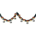 thumbnail image 2 of Christmas Garland with Floral Ribbon and Pom Poms 6.5 Feet Long Complete Decorative Set Includes 12 Bows and 6 Christmas Balls for Stair Railing Mantel and Window Holiday Decor, 2 of 6