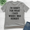 thumbnail image 2 of Kids I'm Sorry For What I Said When I Was Hungry T-shirt, Youth Kids Boy Girl T-Shirt, Funny Foodie Shirt, Dark Heather Gray, Medium, 2 of 4
