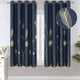 thumbnail image 1 of Cortinas de ventana Estelar Textiler Blackout con estampado de hojas doradas, 1 of 9