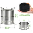 thumbnail image 3 of Camping Stove, Camp Stove Wood Burning Stove Stainless Steel Stoves Mini Portable Stove for Camping Picnic BBQ Backpacking Hiking Survival Emergency Cooking Outdoor with Grill Grid Carry Bag, 3 of 9