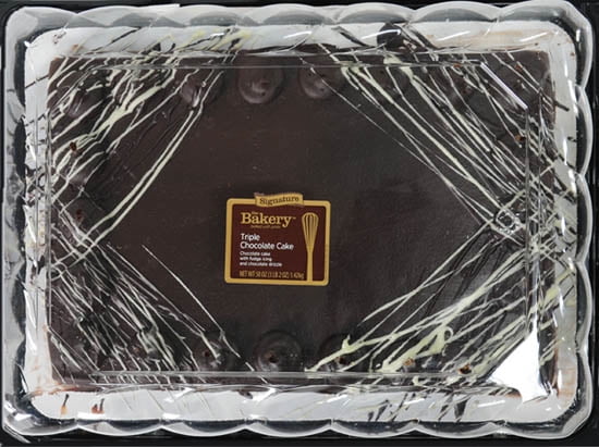 Walmart Bakery 1/4 Sheet Triple Chocolate Cake