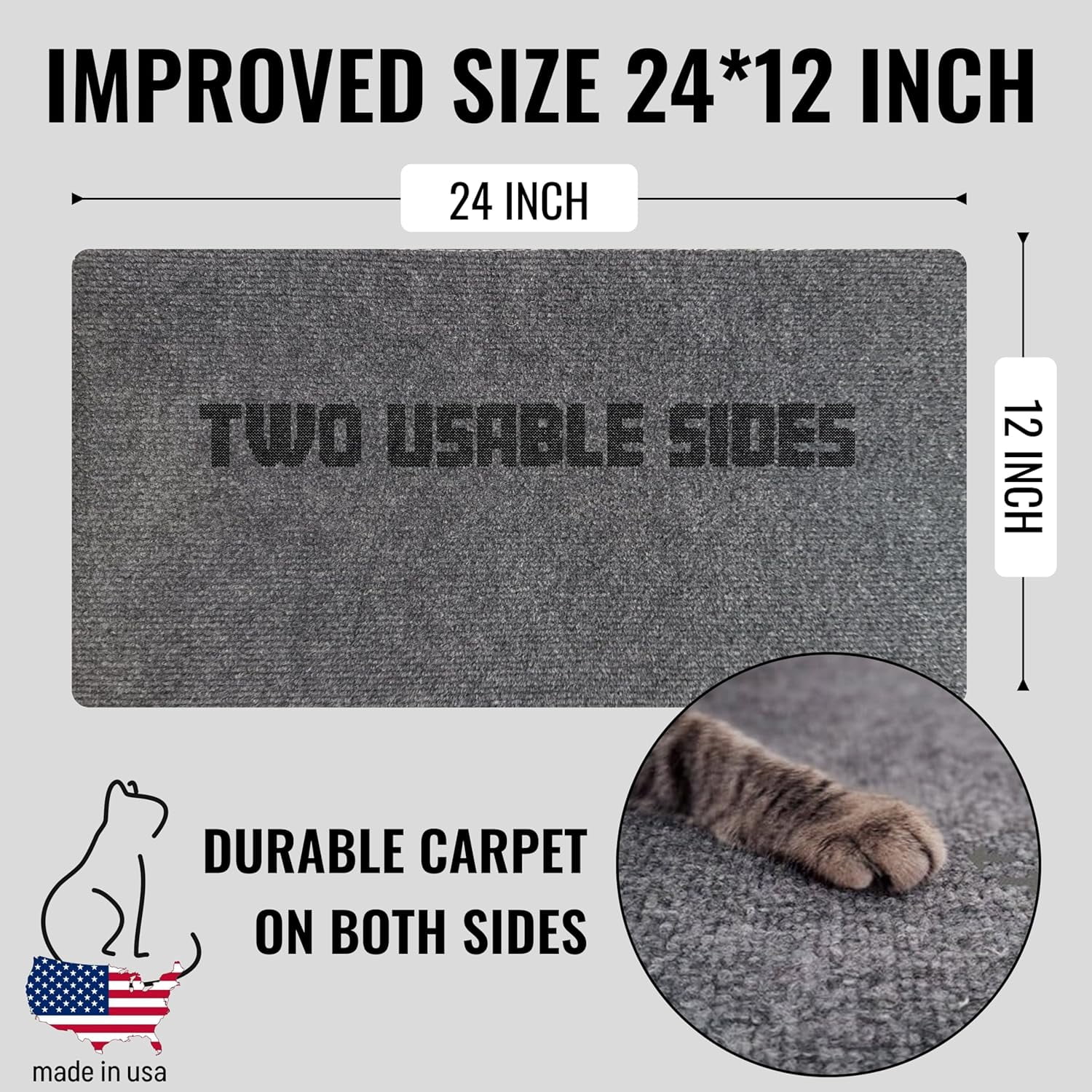 Wall Cat Scratcher & Corner Cat Scratcher – Indoor Scratching Post for Cats – Carpet Scratching Pad – Corner Scratchers for Indoor Cats – Wall Mounted Cat Mat