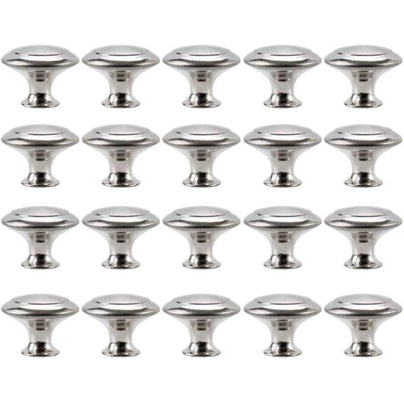 FGLHS 20Pack Cabinet Hardware Round Knobs Silver Kitchen Mushroom Brushed Nickel Knobs, Cupboard Heavy Knobs, Door Handle Pull for Bathroom Drawer, 1-1/8 inch (29.5mm)