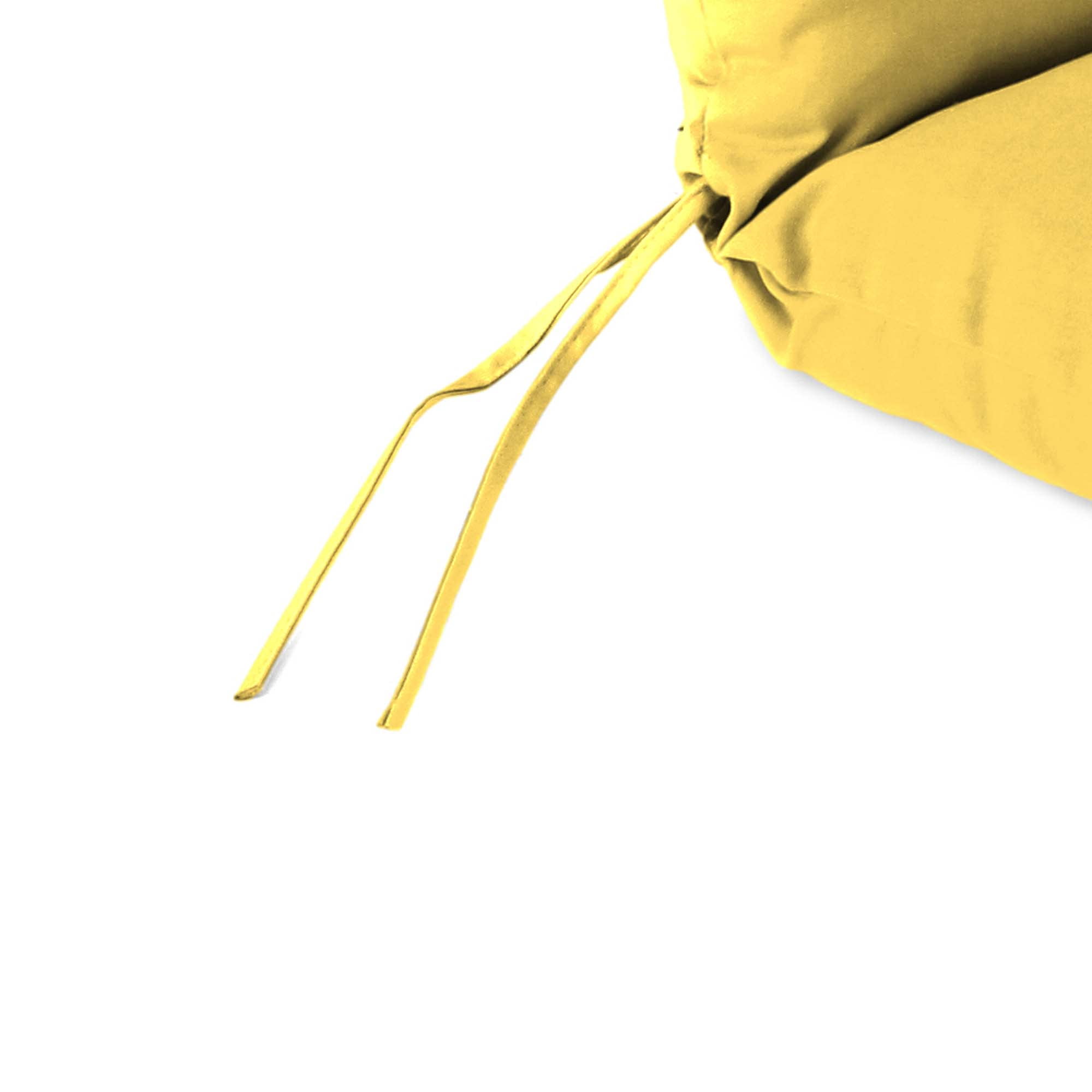 Jordan Manufacturing 45" x 22" Sunray Yellow Solid Rectangular Outdoor Chair Cushion with Ties and Hanger Loop