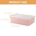 thumbnail image 4 of Miangastore 1 Ensemble Panier de Rangement Rectangulaire avec Couvercle Rose en Plastique PP pour Femmes, 4 of 8