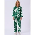 thumbnail image 3 of DARING DIVA Women's Satin Floral Button Down Pajama Sets XL Green Floral, 3 of 6