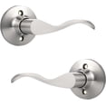 thumbnail image 1 of Satin Nickel Door Handle Interior Brushed Nickel Passage Door Lever for Hall and Closet Keyless Door Lock Set Reversible for Left Right Sided Doors Leverset Handleset, 1 of 8