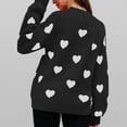 thumbnail image 4 of AGWOLF Cute Sweaters for Women Chunky Crewneck Knit Pullover Casual Heart Print Long Sleeve Jumper Trendy Drop Shoulder Tops, 4 of 5