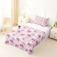 thumbnail image 5 of Erosebridal Pink Bow Twin Sheet Sets For Bowtie Girl,Vintage Flower Floral Bedding,Dreamy Princess Style Bows 3-Piece, 5 of 6