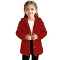 thumbnail image 5 of Atogsazn Toddler Girls Fuzzy Knitted Jacket Kids Loose Button Down Long Sleeve Hooded Coat Winter Warm Tops Clothes Red 3-4 Years Fashion, 5 of 5