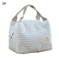 thumbnail image 2 of OUSITAID Lunch Box Pouch Striped Reusable Compact Cool Thermal Insulated Lunch Tote Handbag for Student, 2 of 13