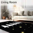 thumbnail image 2 of ODIKA 6'x9' Machine Washable Non-Slip Area Rug, Modern Nordic Fir Tree Array with Minimalist Golden Ornaments High Traffic Rug with Pad, Black, 738066, 2 of 8